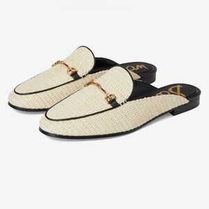 Sam Edelman Cream Woven Mules